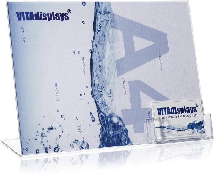 VitaDisplays A4 L-Shaped Display Stand with Card Holder (A4)