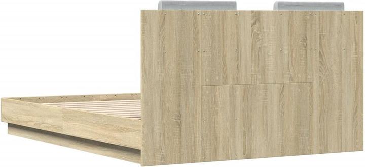 Actual product image vidaXL Bed frame with Sonoma oak headboard (135 x 190 cm)
