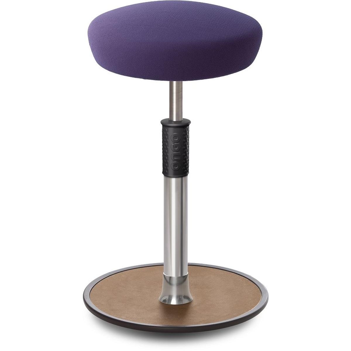 Ongo, Bürostuhl, Sitz- Stehhocker Free Tall Hutsitz Gestrick Lila chrom /Natur