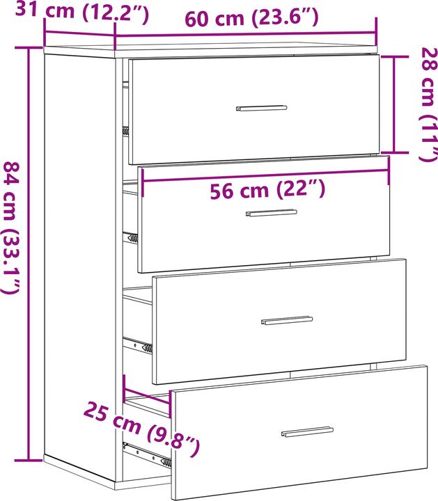 Image du produit vidaXL Modernes Sideboard (60 x 39 x 80 cm)