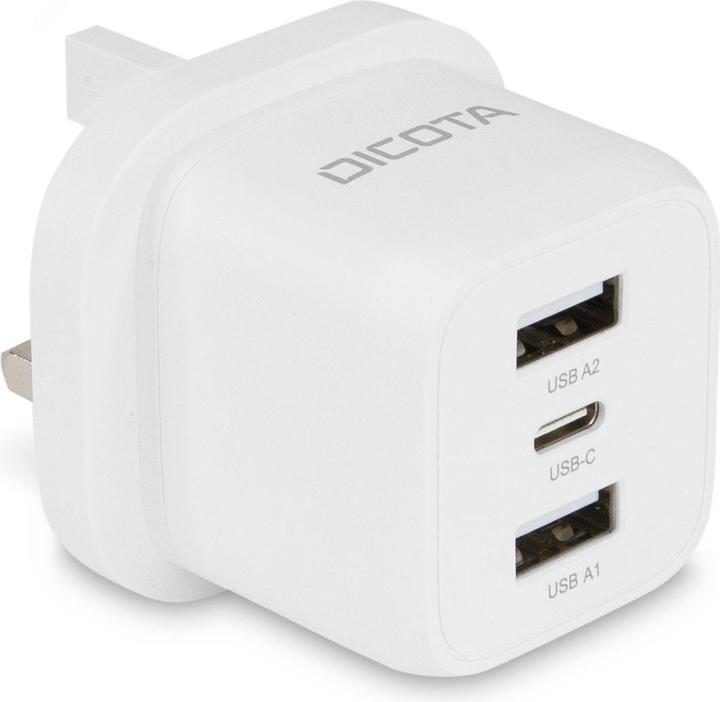 Dicota 3-Port GaN Wall Charger (32W) UK white (32 W, 3 Ports)