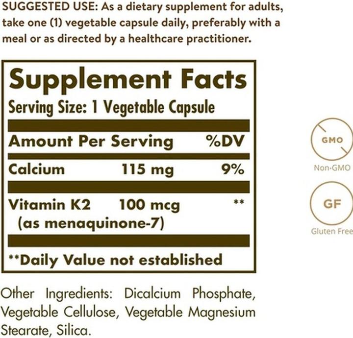 Produktbild Solgar Vitamine K2 Kaps (1 Stück, Kapseln, 159 g)