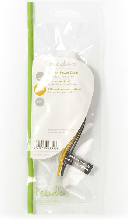 Immagine prodotto Nedis CCGP74340VA015 Cavo di alimentazione interna 0,15 m - Cavo di alimentazione interna (0,15 m, P4 (U/UTP, CAT5e, 0.15 m)