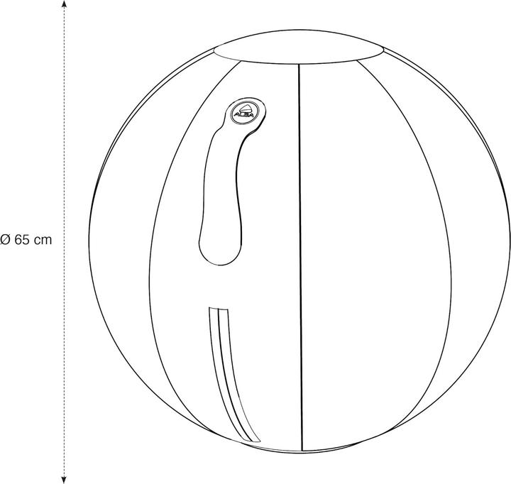 Produktbild Alba Creation Sitzhocker"MHBALL" hellgrau Bezug Polyester Sitzdurchmesser 650 mm mit Griff