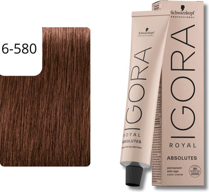 Produktbild Schwarzkopf Professional Igora Royal Absolutes Age Blend (6-580 Dunkelblond Gold Rot)