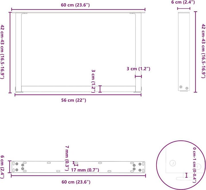 Actual product image vidaXL Couchtischbein