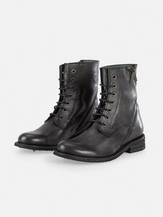 Image du produit Felmini GREDO D898 Bottes de motard à lacets en cuir noir avec une finition vintage. Ces bottes attrapent (39)