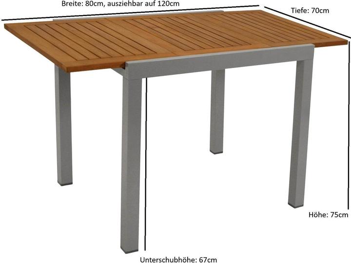 Produktbild Degamo Gartentisch Balkon-Ausziehtisch VAIL (70 cm)