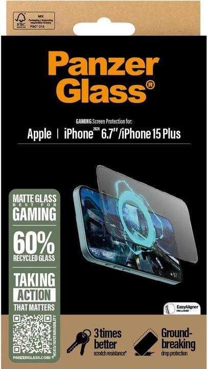 Produktbild PanzerGlass Gaming UWF (1 Stk., Apple iPhone 15 Plus, Apple iPhone 16 Plus)