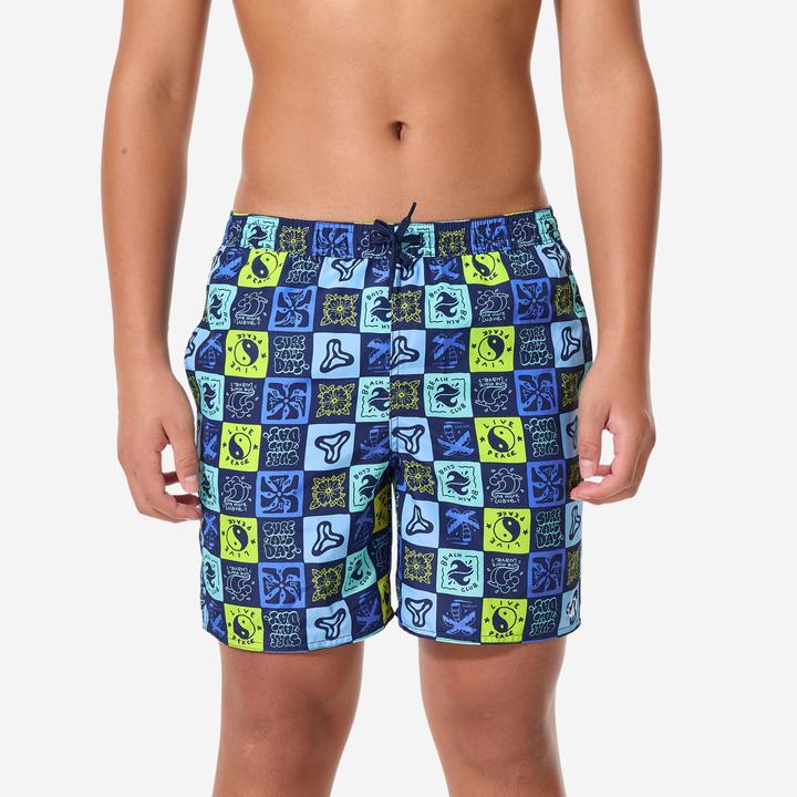 Produktbild Olaian Boardshorts Surfen Jungen mit Taschen 100 Surfallday mehrfarbig