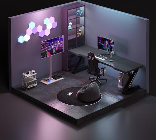 Actual product image Mozi Monolith -lattiajalusta 23"-55" näytöille, valkoinen