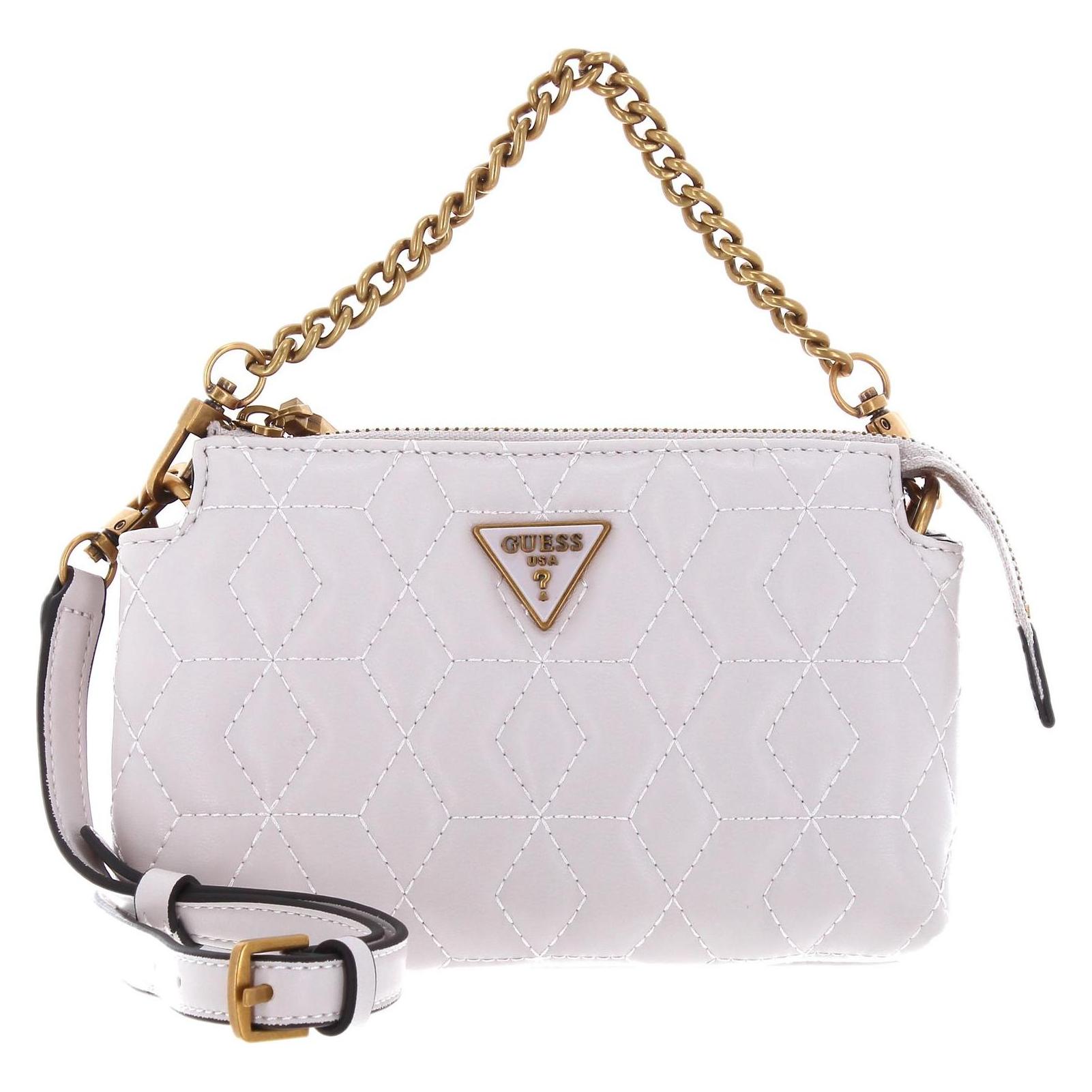 Guess, Damen, Handtasche, Elenia Mini Crossbody Top Zip, Beige