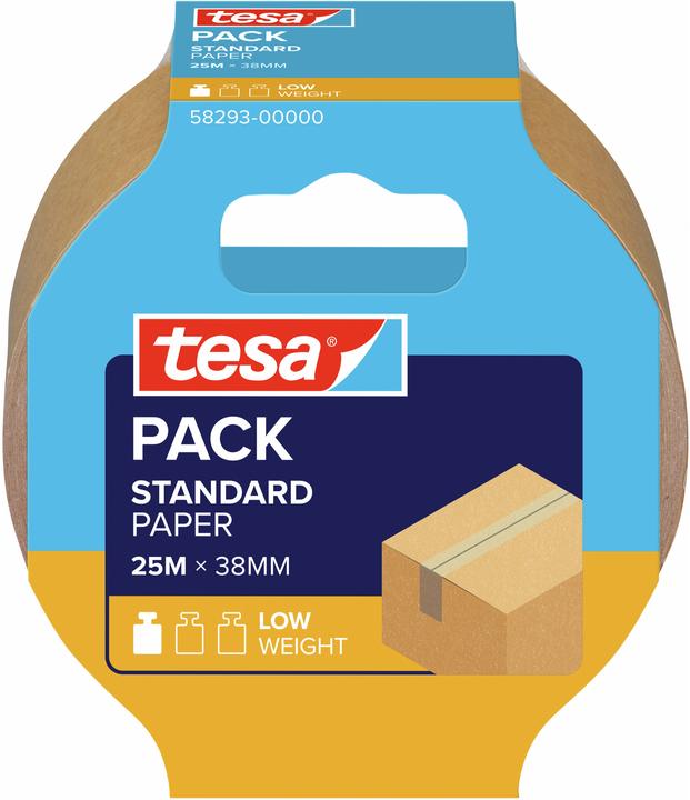 Immagine prodotto tesa nastro da imballaggio tesapack PAPER STANDARD - 56% di materiale biobased - adatto al riciclaggio (38 mm)