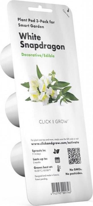 Actual product image Click and Grow Seeds White snapdragon 3-pack