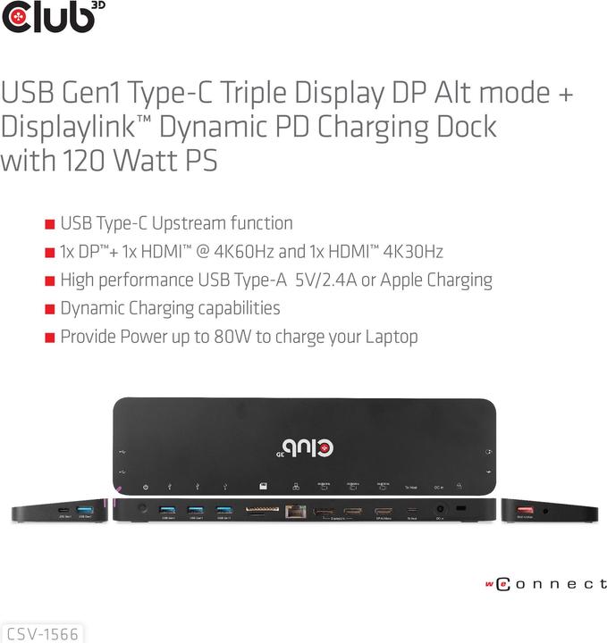 Produktbild Club 3D CSV-1566 (USB-C)