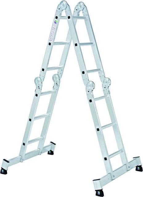Produktbild kaiserkraft Vielzweckleiter 4-teilig mit nivello-Traverse 4x3 Sprossen (Mehrzweckleiter, 365 cm)