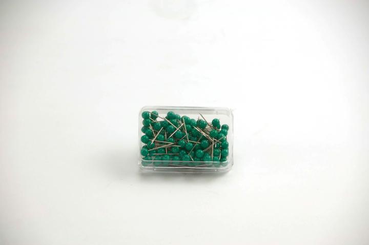 Actual product image Alco Map pin, (PS) head, 16 mm, Ø 5 mm, dark green, 100 pieces