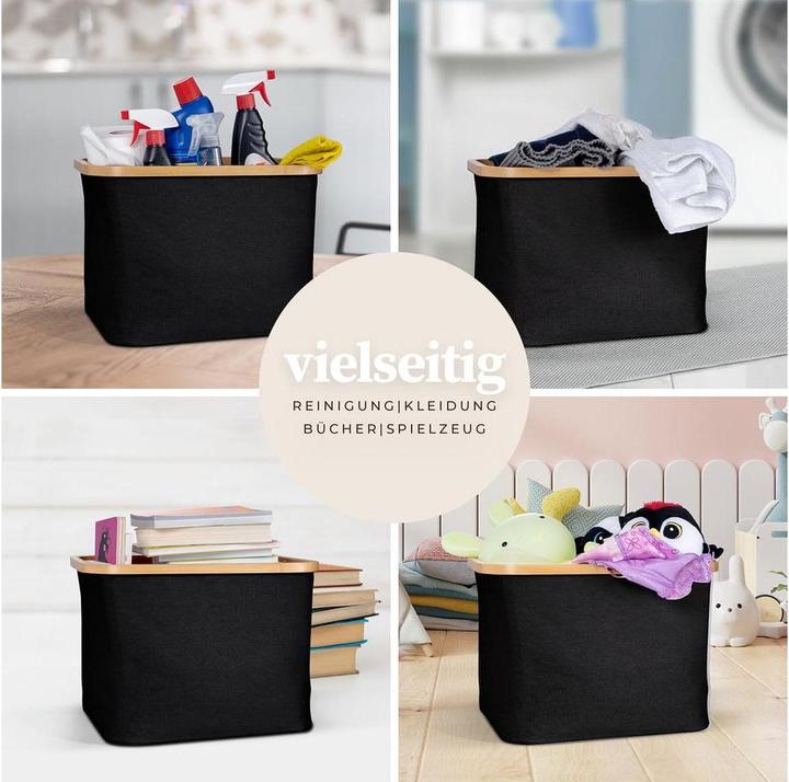 Immagine prodotto Hennez Aufbewahrungskorb Adrian Schwarz, 40 l (1x, 41 x 31 x 31 cm)