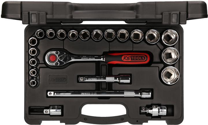 Produktbild KS Tools 1/2" CHROMEplus Steckschlüssel-Satz, 23 Teile, Flank Traction (34 mm, 18 mm, 11 mm, 12 mm, 20 mm, 19 mm, 27 mm, 15 mm, 25 mm, 13 mm, 21 mm, 33 mm, 14 mm, 29 mm, 10  mm, 30 mm, 23 mm, 26 mm, 22 mm, 17 mm, 28 mm, 16 mm, 32 mm, 24 mm, 31 mm)