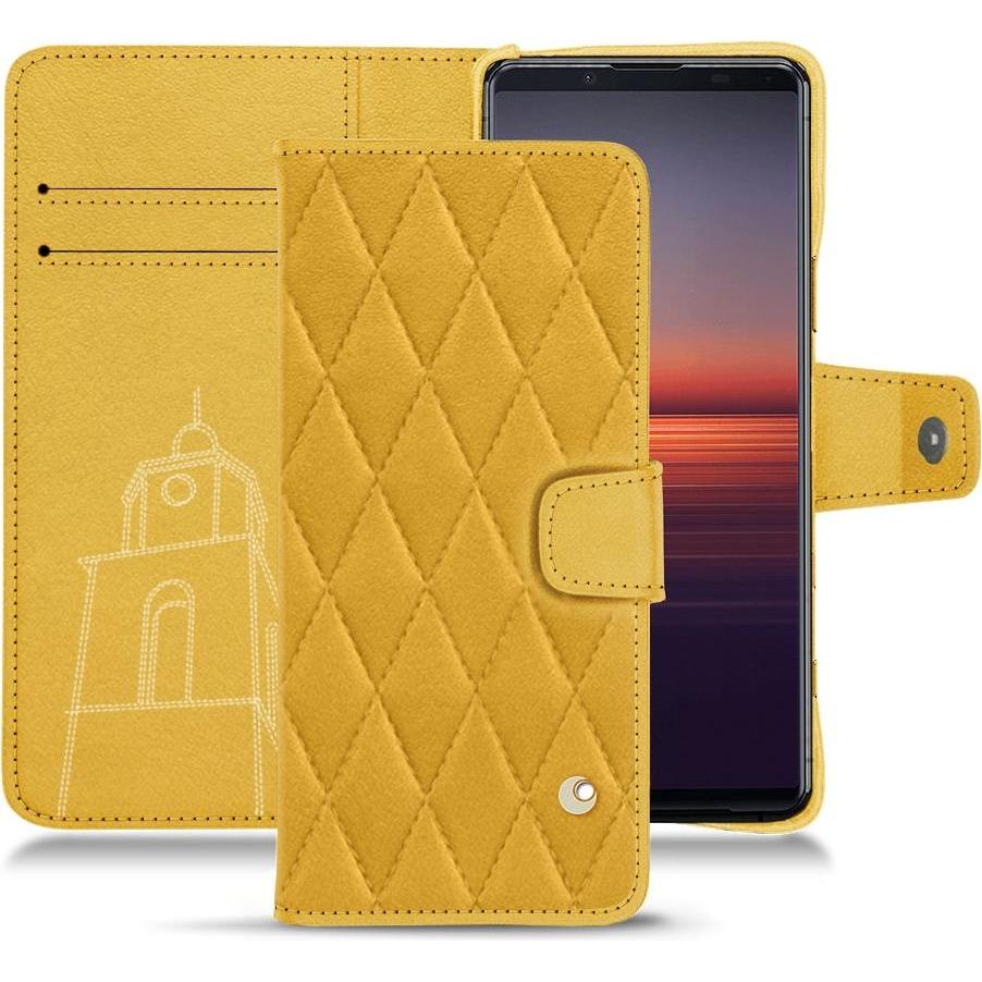 Noreve Lederschutzhülle Wallet (Sony Xperia 5 II), Smartphone Hülle, Orange