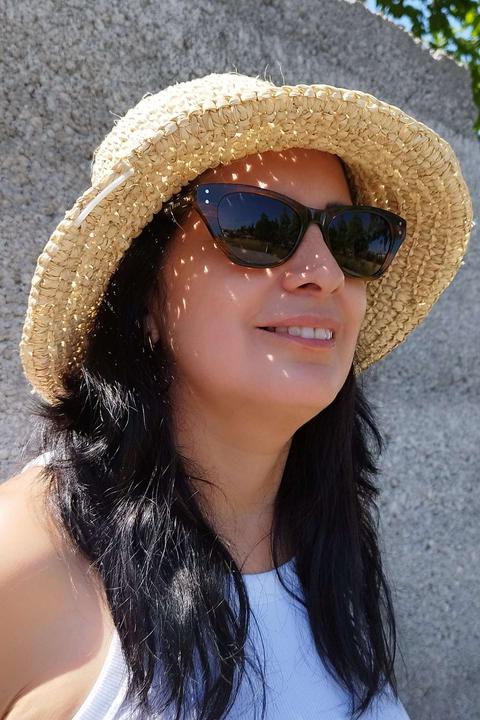 Produktbild James Dixon Gestreift/Grau - Velvet - Cat-Eye - Acetat - Sonnenbrille