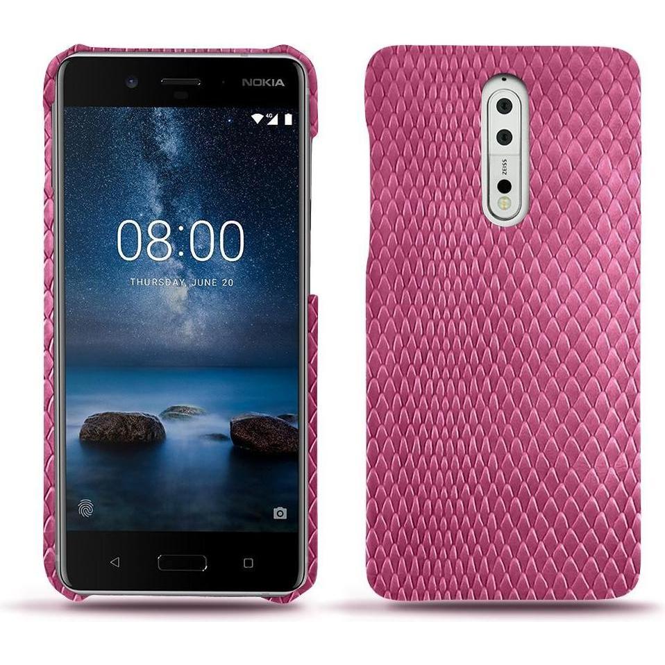 Noreve Lederschutzhülle (Nokia 8), Smartphone Hülle, Rosa
