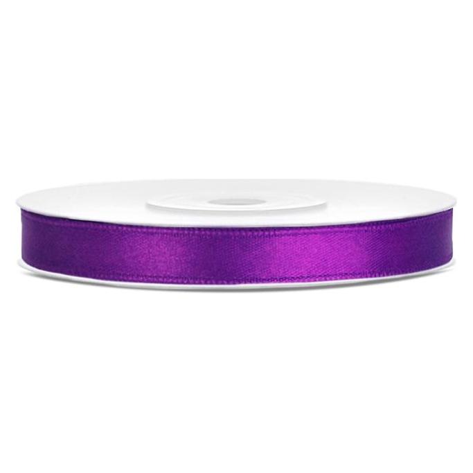 Partydeco, Cadeauverpakking, Satijnlint, Paars, 6mm/25m (1 Pkt / 1 St.)