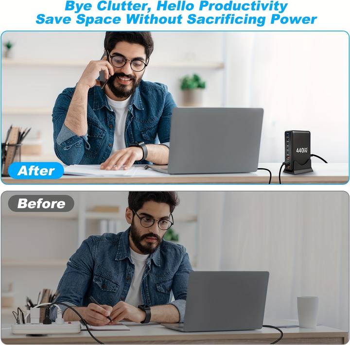 Produktbild PhoneLook Schnellladegerät 440W GaN Multi-Port 8-in-1 (440 W, 8 Ports)