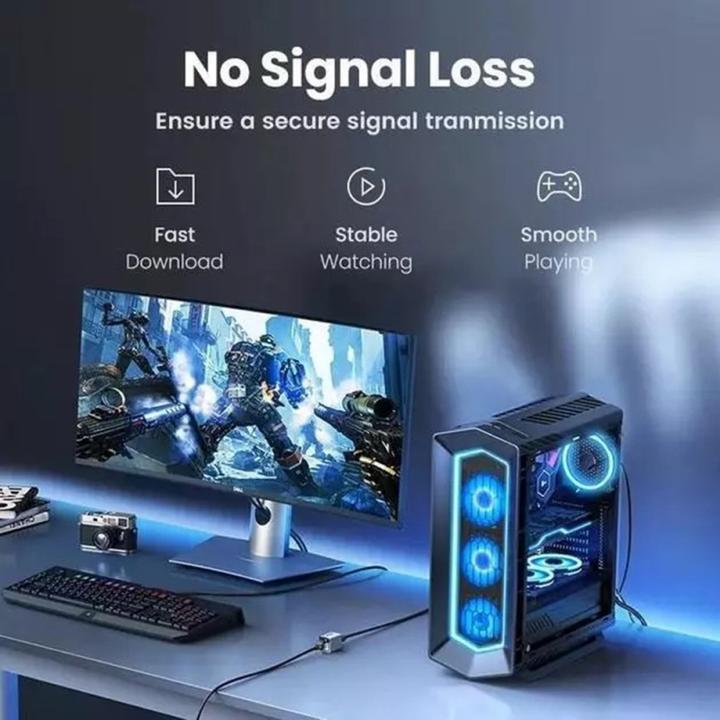 Actual product image Ugreen - Adapter NW261 (15117) - RJ45 Ethernet Connector, 1.5A, 10Gbps, Aluminum Alloy - Black