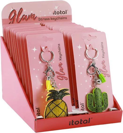 Actual product image Roost Keychain rhinestones XL1437 6 motifs ass.