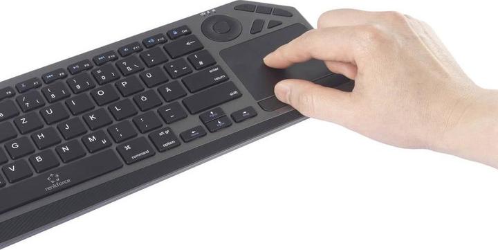 Produktbild Renkforce RF-WLBTKB-300 Bluetooth®, Funk Tastatur Deutsch, QWERTZ Schwarz Integr (DE, Kabellos)