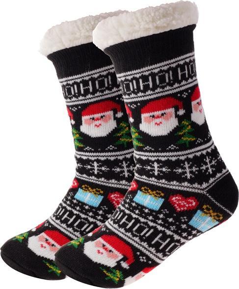 Actual product image Snazzy Santa Cozy Christmas socks Santa Black One Size by (One size)