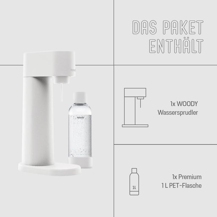 Actual product image Mysoda Woody WD002F-WE Wassersprudler, ohne CO2-Zylinder