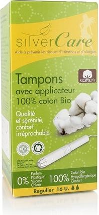 Silver Care Regular BIO-Tampons mit Karton Applikator für leichte bis mittlere Blutungen - 16 Stück - Silvercare (16 x, Normal)