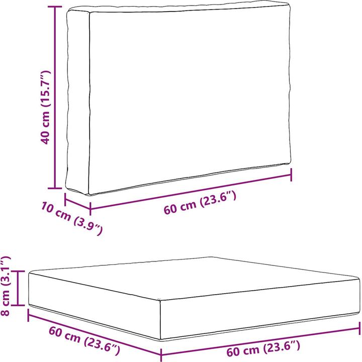 Produktbild vidaXL Sofakissen (60 x 60 cm)