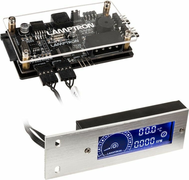 Actual product image Lamptron TC20 PCI RGB fan and LED controller - silver