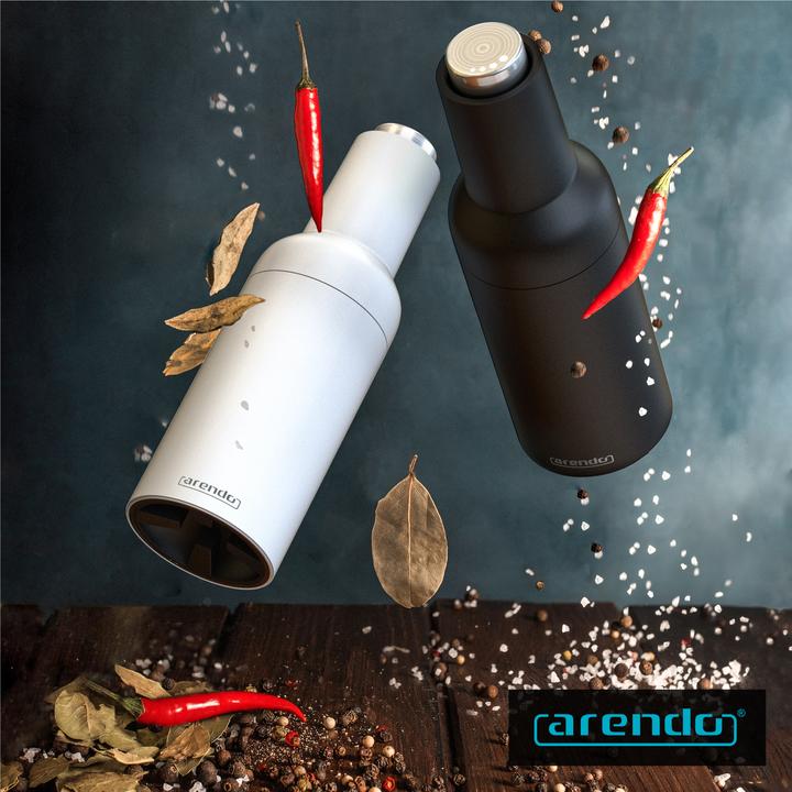 Produktbild Arendo Salz und Pfeffermühle elektrisch, Salzmühle & Pfeffermühle 2er Set, einhändig, Batteriebetrieben (Pfeffer, Salz)