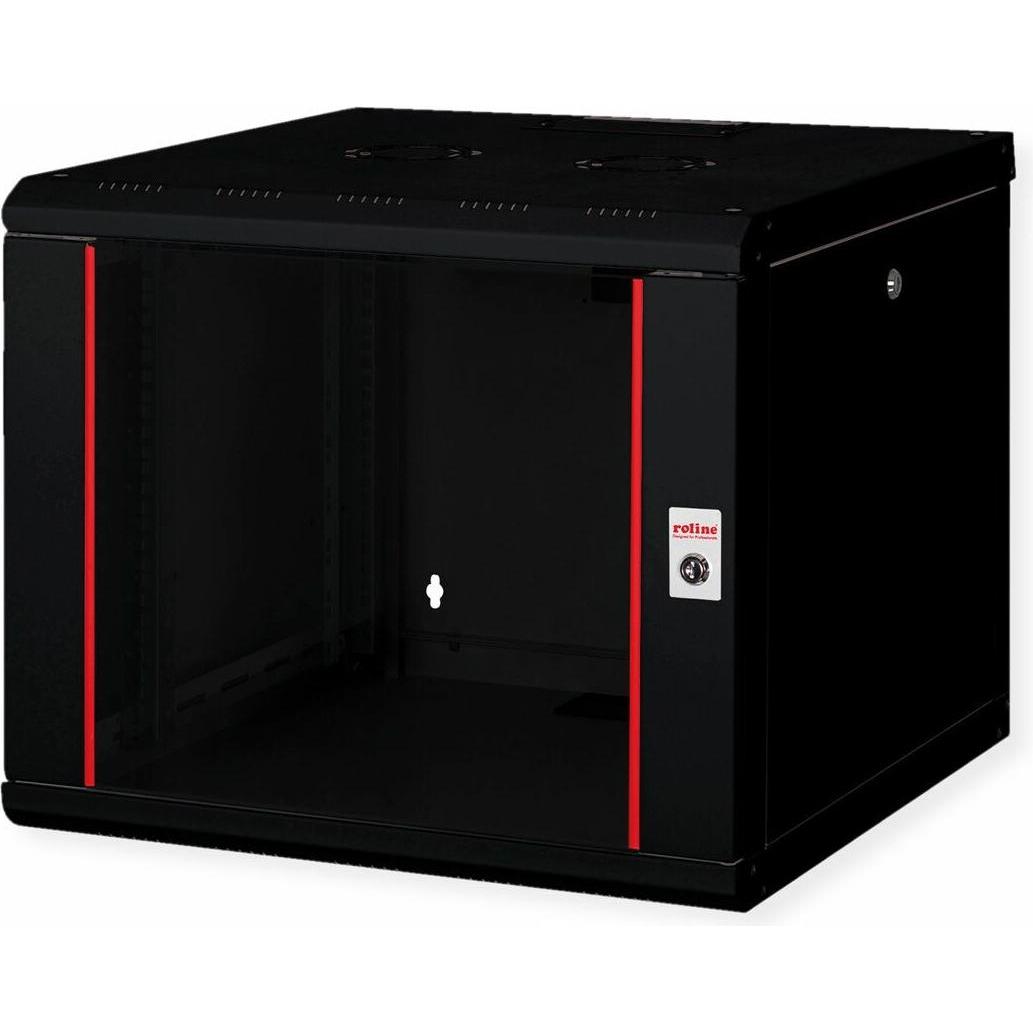 Roline 19-Zoll Wandgehäuse Pro 9 HE (9 HE, 19 Zoll Rack), Serverschrank, Schwarz
