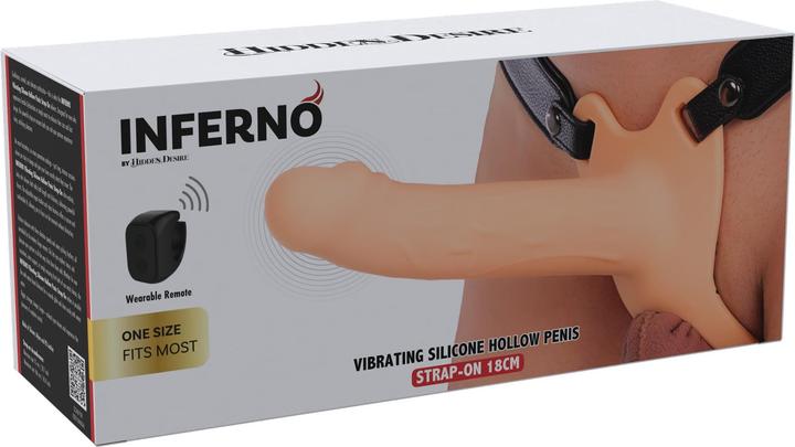 Image du produit Hidden Desire Hollow Penis Strapon Vibrating 18cm