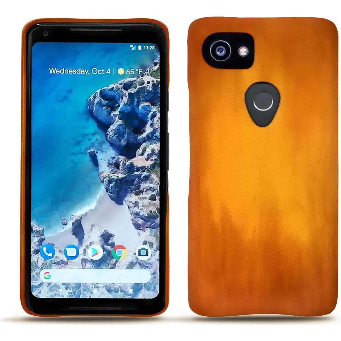 Noreve Lederschutzhülle (Google Pixel 2 XL), Smartphone Hülle, Orange