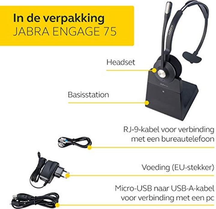 Productafbeelding Jabra Engage 75 Mono (Draadloze, USB Type-B)
