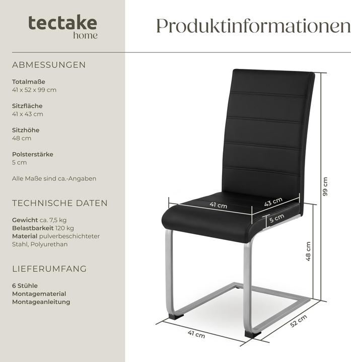 Immagine prodotto tectake 6x Schwingstuhl