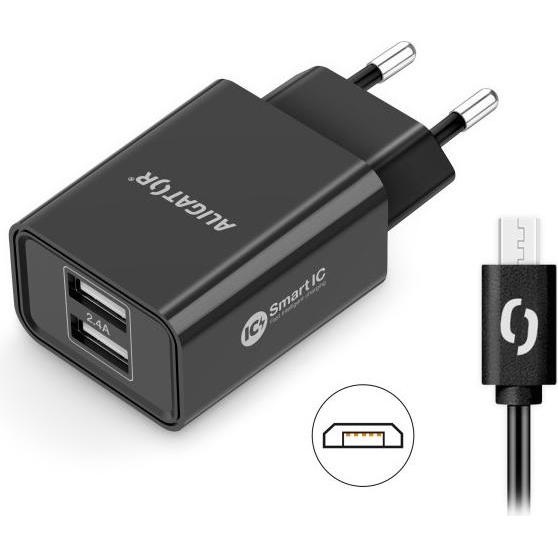 Thumbnail - Aligator CHA0040 mobile device charger Universal Black AC Fast charging Indoor, USB Ladegerät, Schwarz