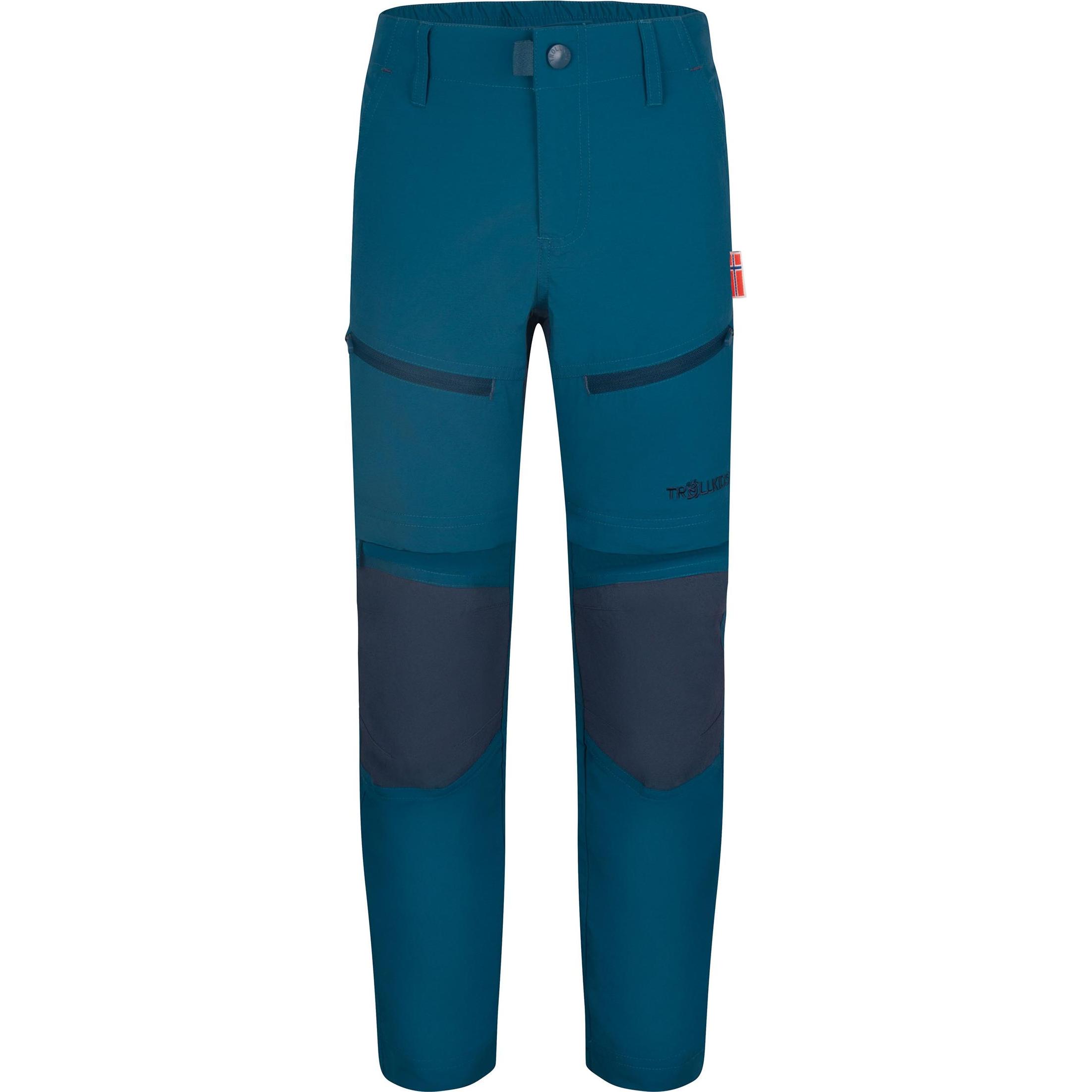 Trollkids, Unisex, Outdoorhose, Kid's Nordfjord Zip-Off Pants Slim Fit (110), Blau, 110