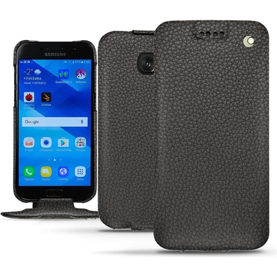 Noreve Lederschutzhülle vertikal (Samsung Galaxy A3 (2017)), Smartphone Hülle, Grau