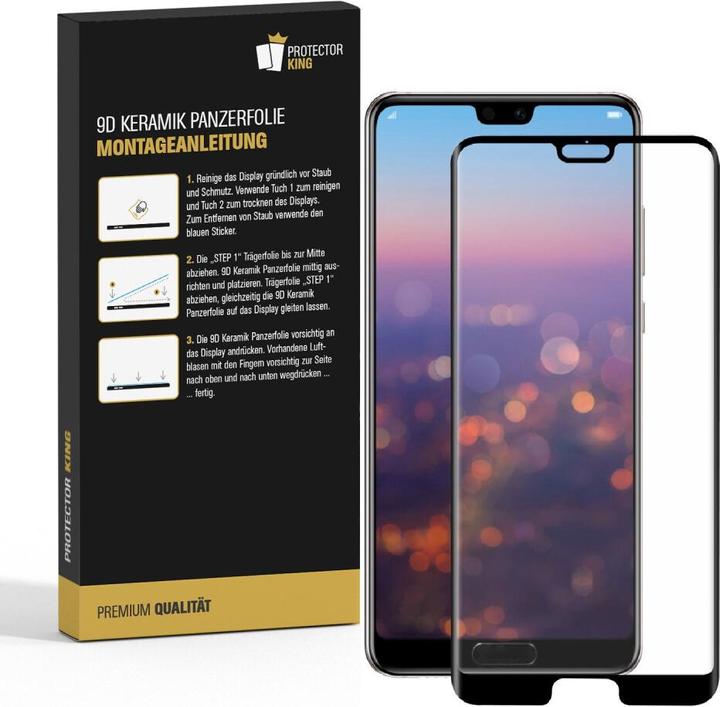 Produktbild Protectorking 2x Ceramic-Glass Full Cover HD Klar (2 Stück, Huawei P20 Pro)