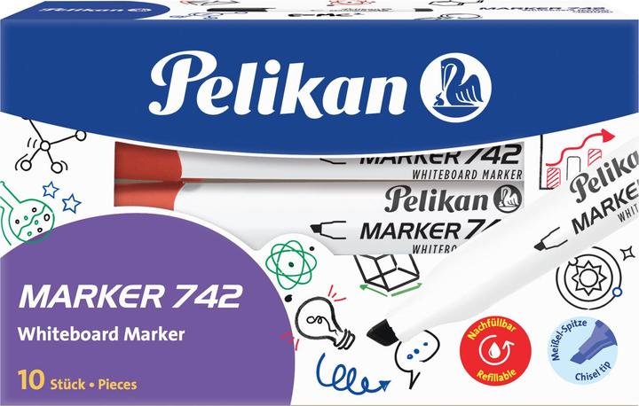 Produktbild Pelikan 742 Marker (e) Meissel (Rot, 1 mm, 10 x)