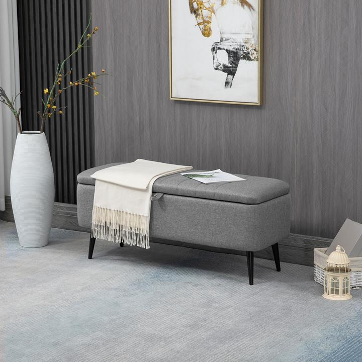 Image du produit Homcom Sitzbank Polyester, Stahl Grau (40 cm)