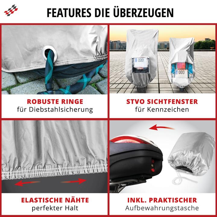 Produktbild Walser Motorrad Abdeckplane All Weather Basic S, Vespa-Abdeckplane, Motorrad-Garage wasserdicht -