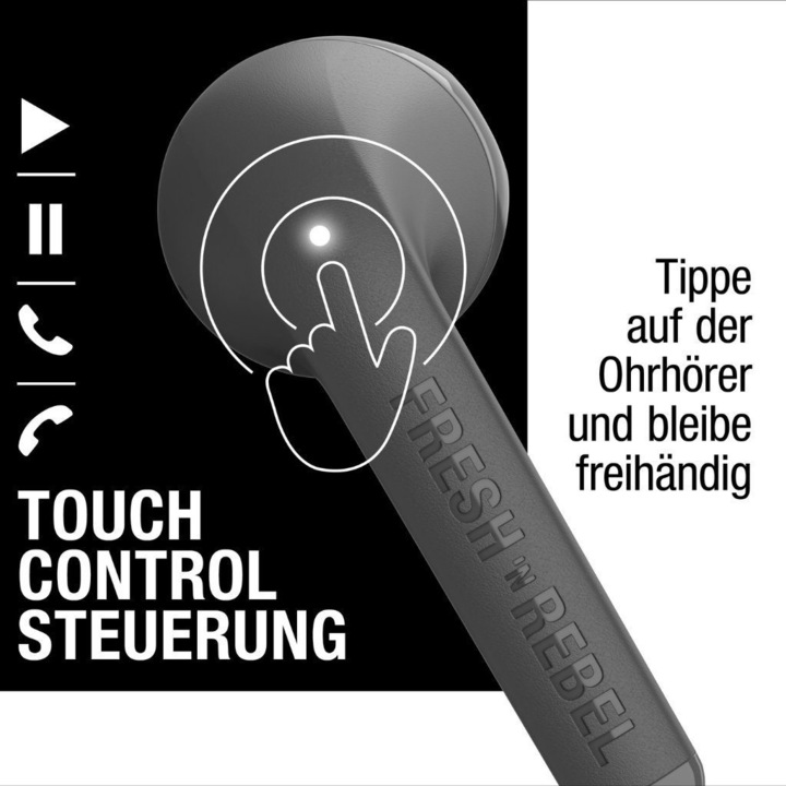 Productafbeelding Fresh'N Rebel n Rebel - Twins Core - Echte draadloze oordopjes - Storm Grey (Geen ruisonderdrukking, 6 h, Draadloze)